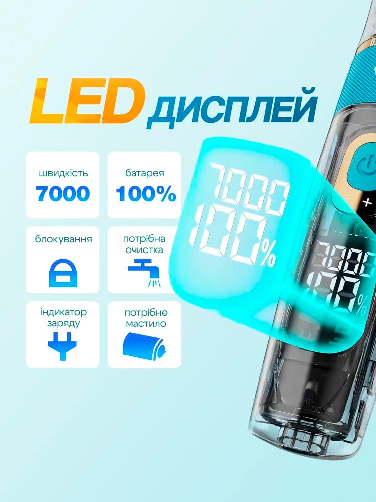 Машинка для стрижки волос VGR V-695 с LED-дисплеем для бороды и усов IPX7 (562665669) - фото 4 Машинка для стрижки волос VGR V-695 с LED-дисплеем для бороды и усов IPX7 (562665669) - фото 4