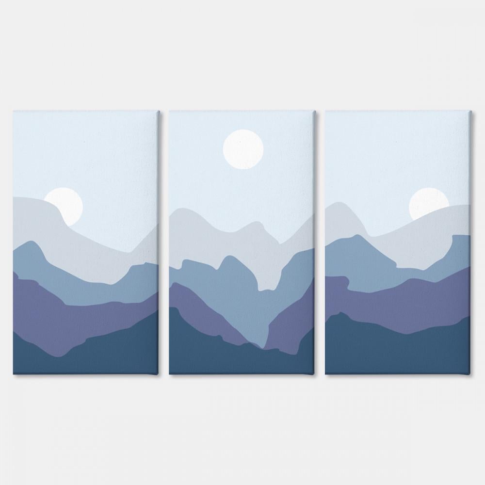 Картина модульная Malevich Store Blue Mountains из трех частей 126x80 см (MK311608)