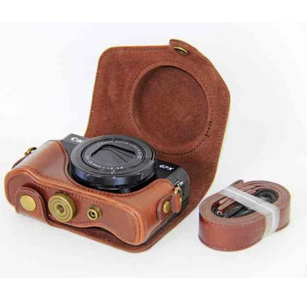 Футляр-чехол для фотоаппаратов защитный Canon G7X G7X Mark II/Mark III Кофейный (770587043)