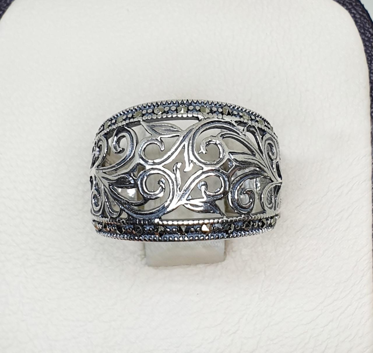 Кольцо серебряное с марказитом р. 17,5 4,2 г (1492358015)