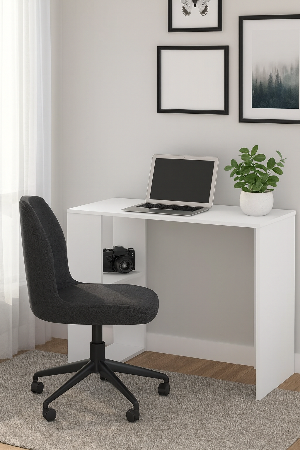 Стол компьютерный с полками ЛДСП 900х400х750 мм Нимфея альба (31323166) (31323166)