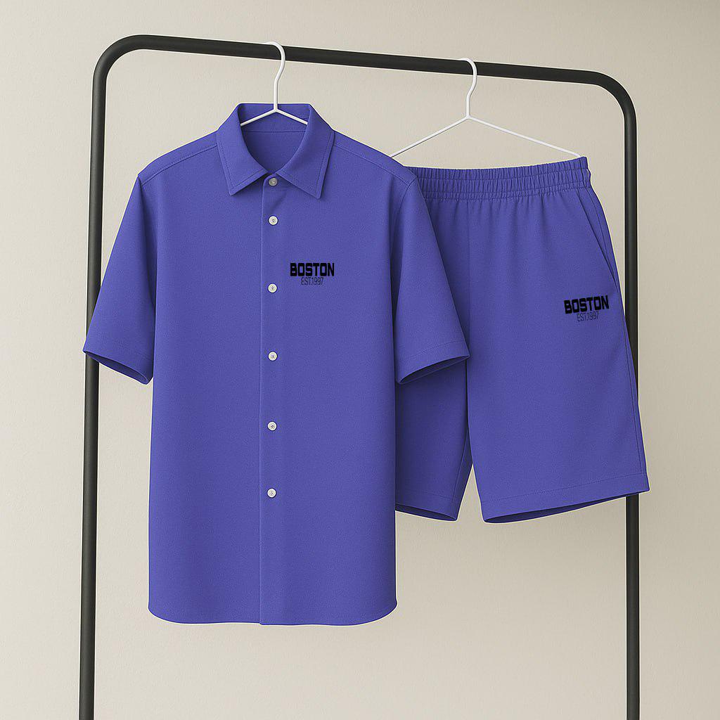 Костюм мужской летний Boston 1997 классический L Фиолетовый (Q0060/5/3)