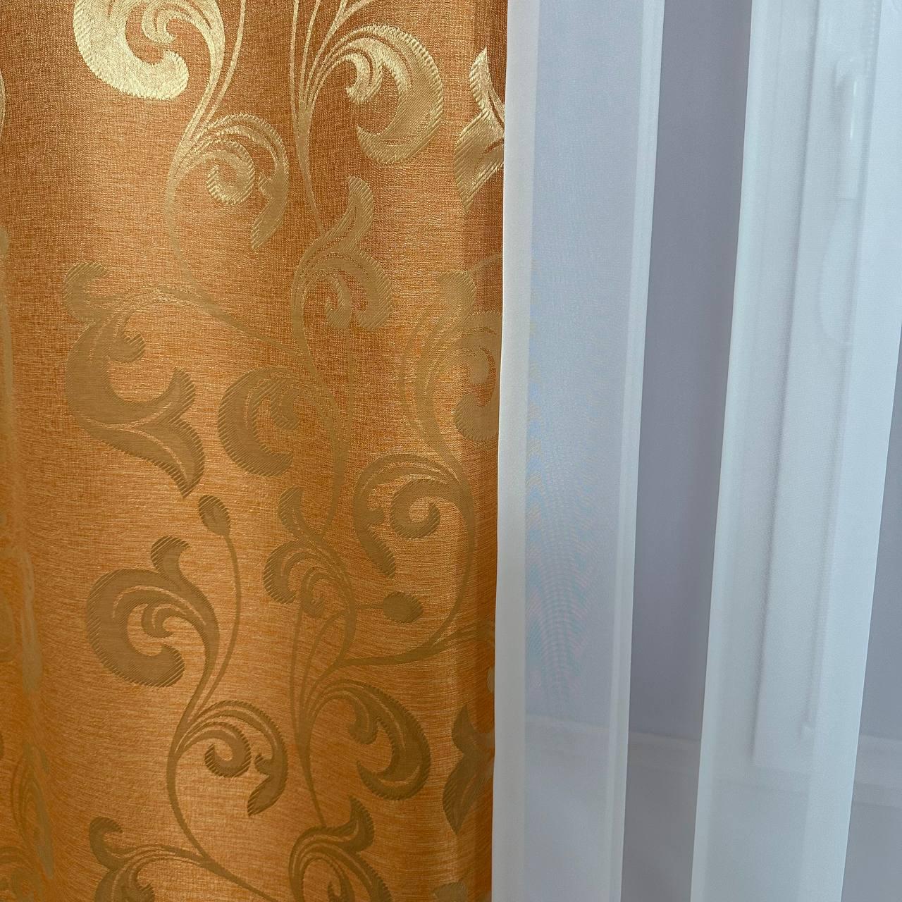 Штори Toscana жаккардові 1,5х2,7 м 2 шт. Персиковий - фото 5