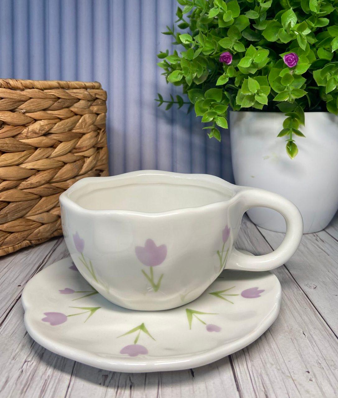 Чашка с блюдцем Османтус Нежный тюльпан 300 мл (60767)