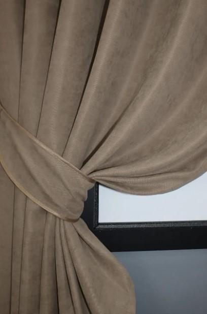 Штори на кухню SPARTA мікровелюр 1,3х1,7 м 2 шт. Світле какао (1033ш) - фото 2 Штори на кухню SPARTA мікровелюр 1,3х1,7 м 2 шт. Світле какао (1033ш) - фото 2