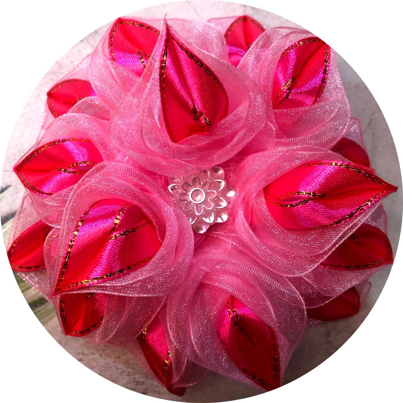 Бантик детский на резинке D12 см Ярко-розовый (10097) Бантик детский на резинке D12 см Ярко-розовый (10097)