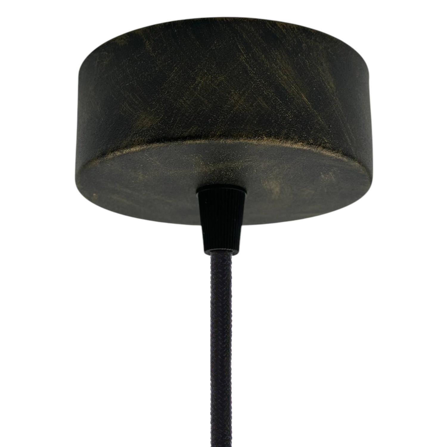 Розетка стельова D87 H35 Чорний із золотим