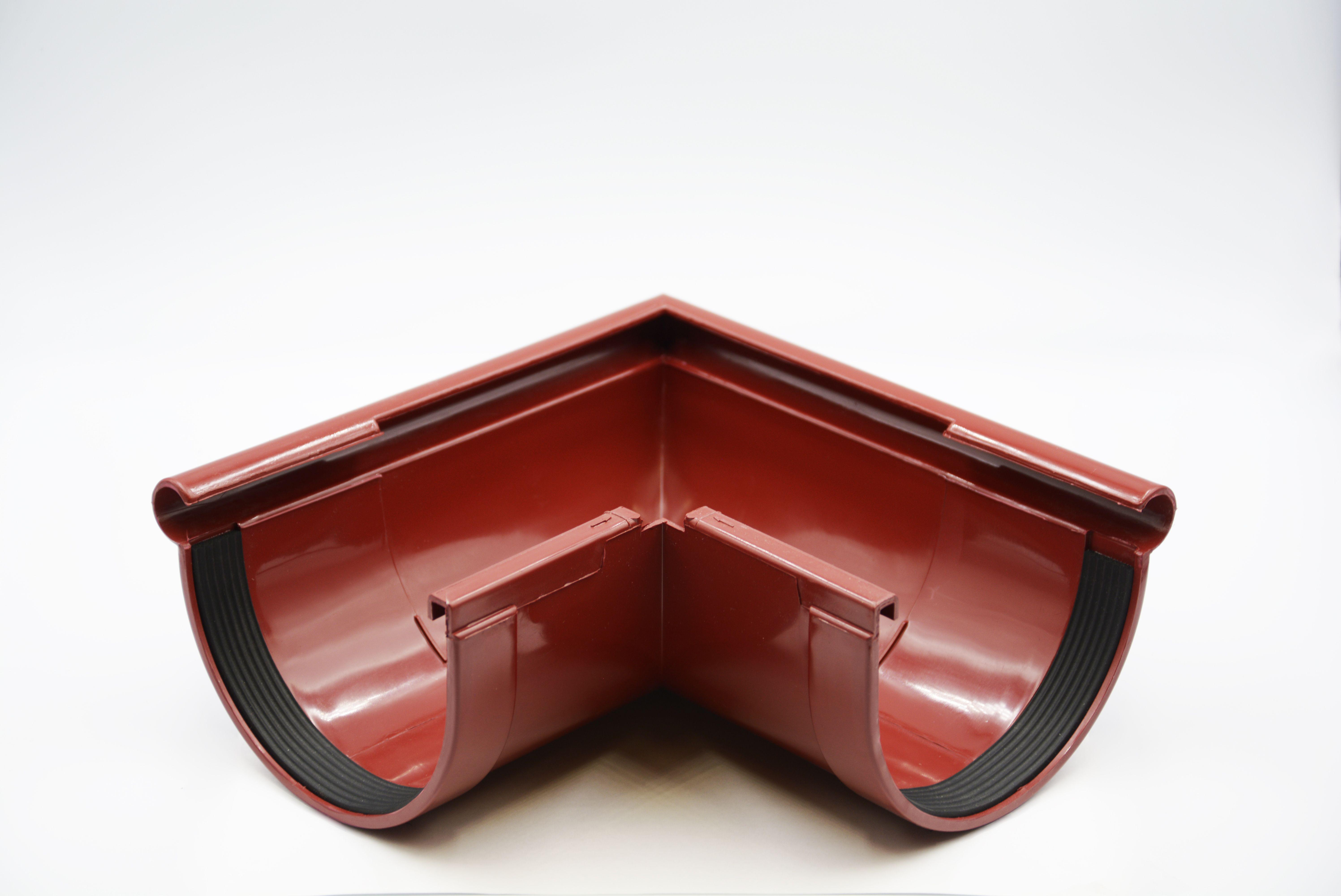 Угол желоба наружный RAINWAY 90° D 90 мм Красный RAL 3004 (10.090.09.004.RW)