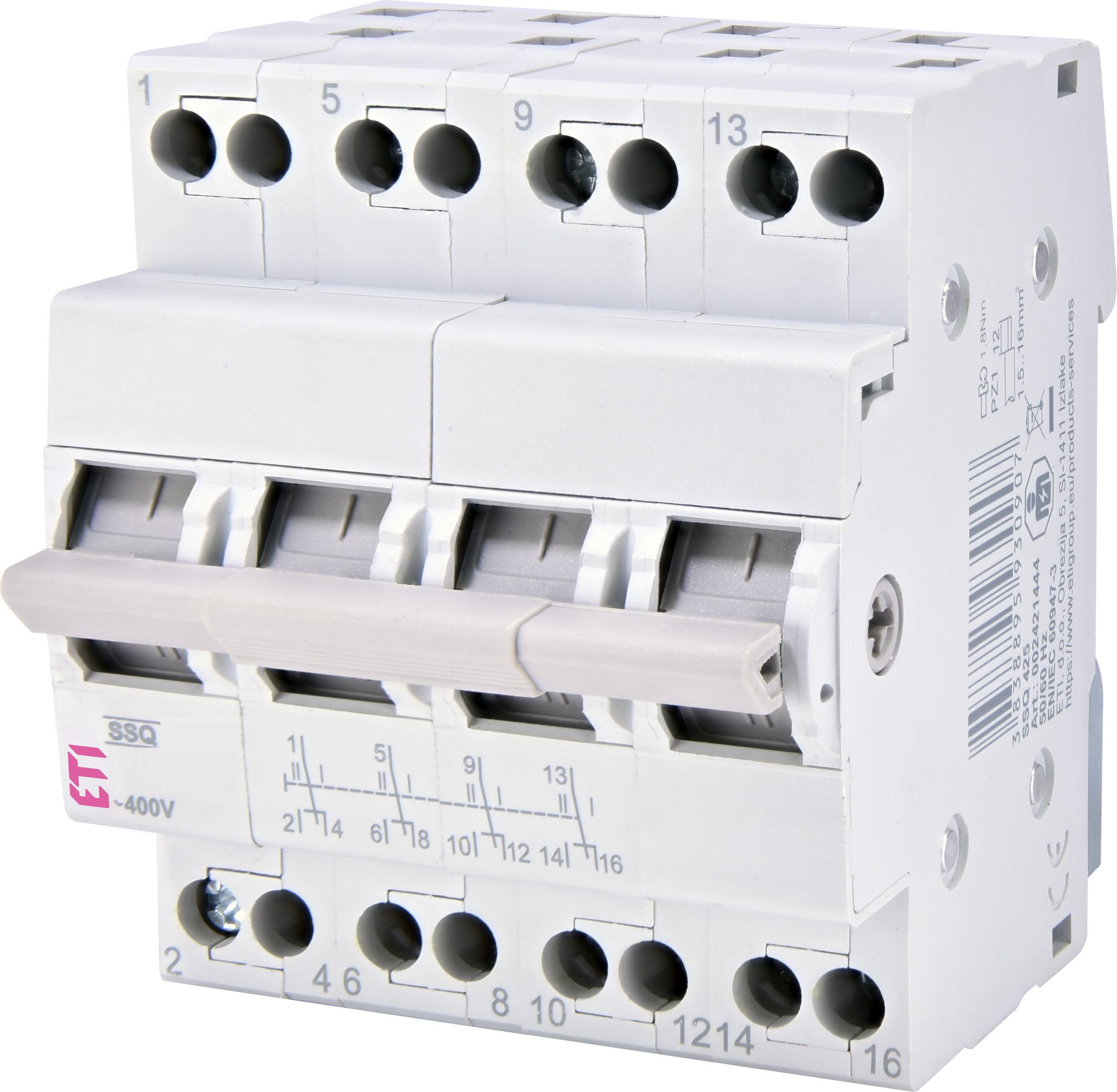 Перемикач введення резерву SSQ 440 ETI I-0-II 4п 40 А