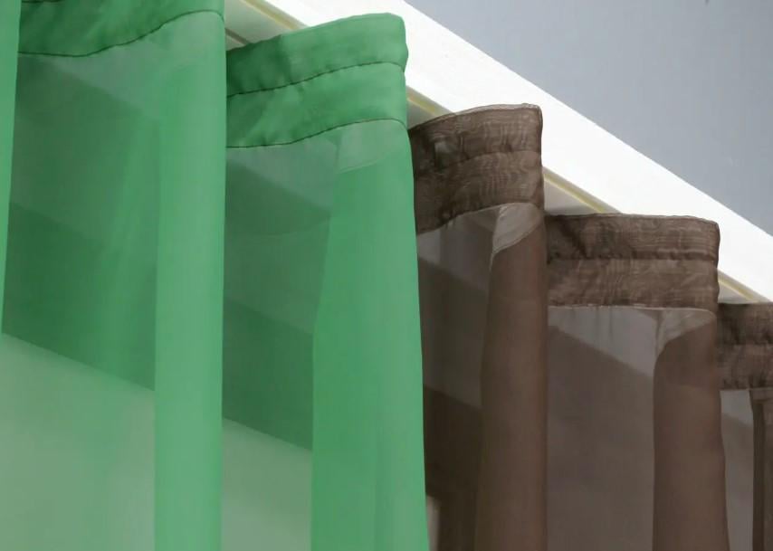 Шторки на кухню шифон 265х170 см Венге/Зеленый (017к) - фото 5 Шторки на кухню шифон 265х170 см Венге/Зеленый (017к) - фото 5