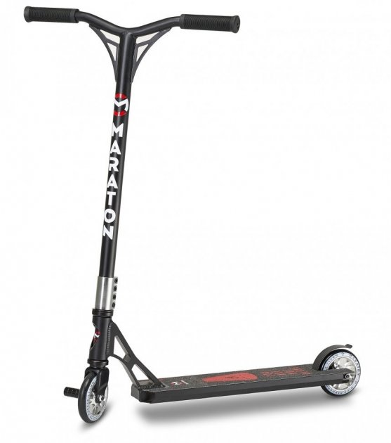 Самокат трюковой Maraton G-star с алюминиевыми колесами пеги Черный/Серый/Красный