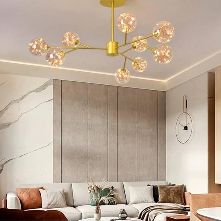 Люстра із вбудованими світлодіодами на 9 плафонів 18 Вт Латунь (AOC 19/9 AB LED)