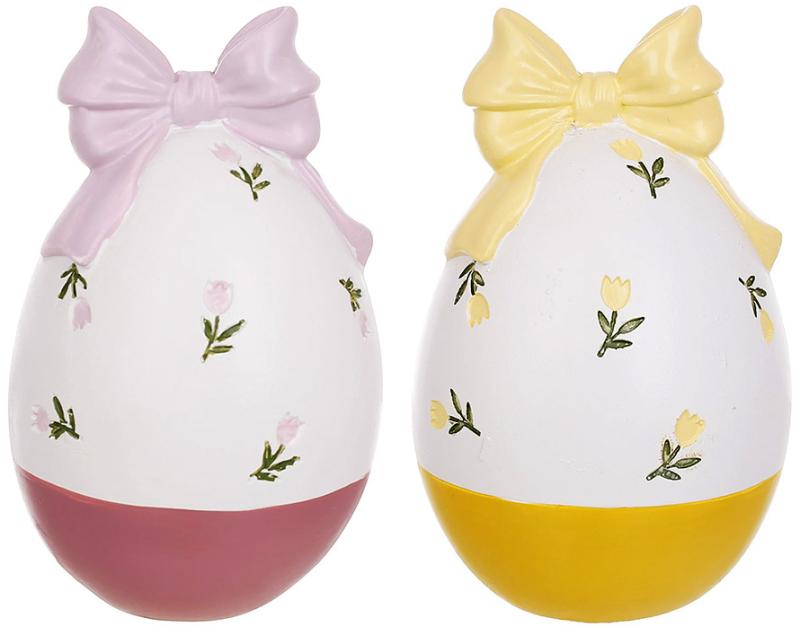 Набор пасхальных фигурок Яйцо с Бантом 2 яйца 7х11 см