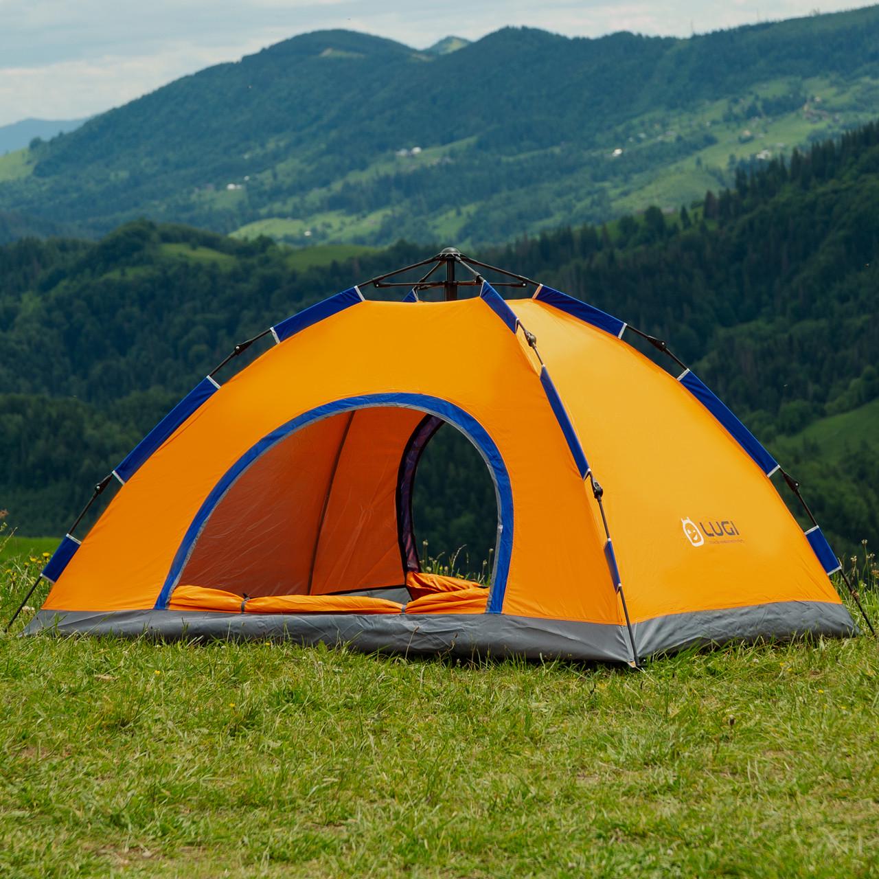 Палатка автоматическая на 2 человек 200x150x110 см Оранжевый (4688)