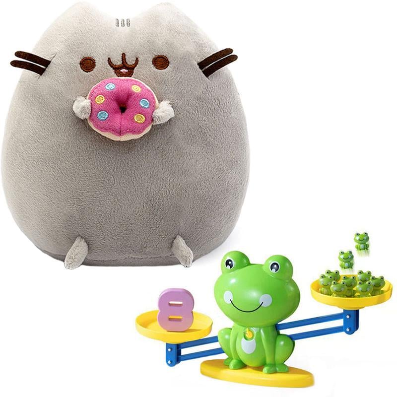 Игрушка мягкая Pusheen cat с игрой Математические весы Лягушка 23х25 см (n-11558)