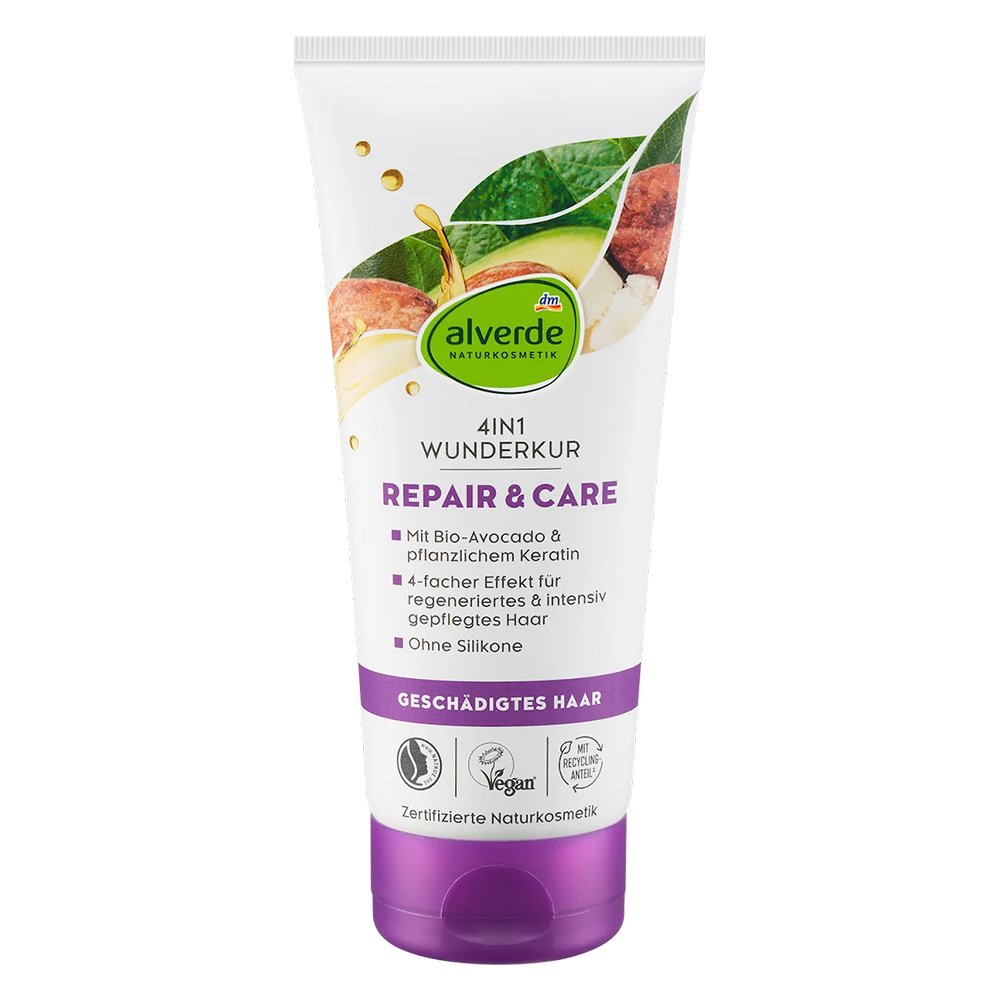 Маска для волос Alverde Naturkosmetik 4в1 Repair & Care Treatment для восстановления 200 мл