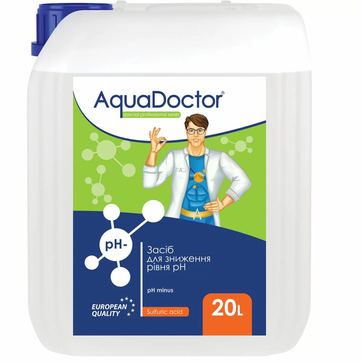 Хімія для басейнів AquaDoctor pH Minus сірчана 35% 20 л