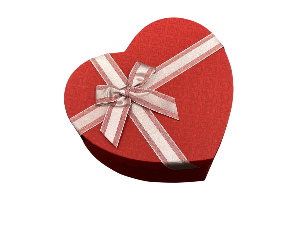 Коробка подарочная в форме сердца с бантиком картонная 3 шт. 21х21х9/19х19х8/17х17х6 см Красный (KR-037-6)
