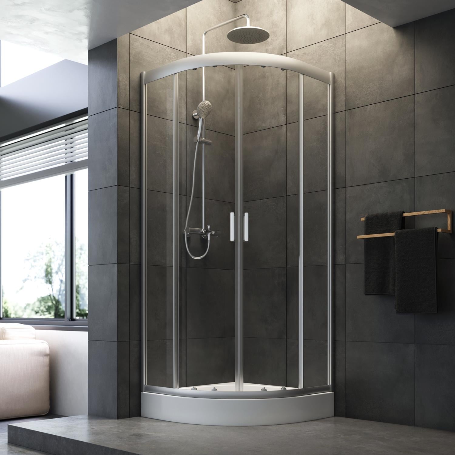 Душевое ограждение AM.PM Gem 1/4 Round без поддона 80х80 см Хром (W90UG-401-8080-MT)