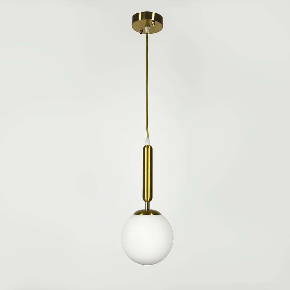 Люстра підвісна Light House LNF-17543/1 CP із білим плафоном Латунь