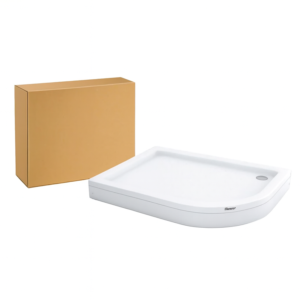 Душовий піддон акриловий Shower TUNDRA SW-10551 L асиметричний лівий 100х80х15 см (C15590)