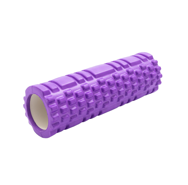 Валик для йоги EasyFit Grid Roller 45х14 см Фиолетовый