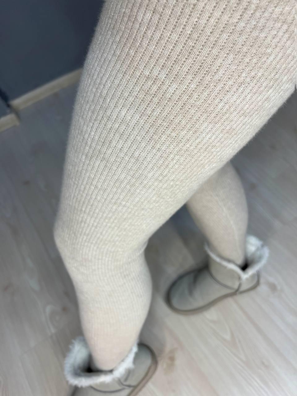 Лосины женские U 6161 вязка рубчик теплые с начесом на ангоре OS Бежевый (3180) - фото 9 Лосины женские U 6161 вязка рубчик теплые с начесом на ангоре OS Бежевый (3180) - фото 9