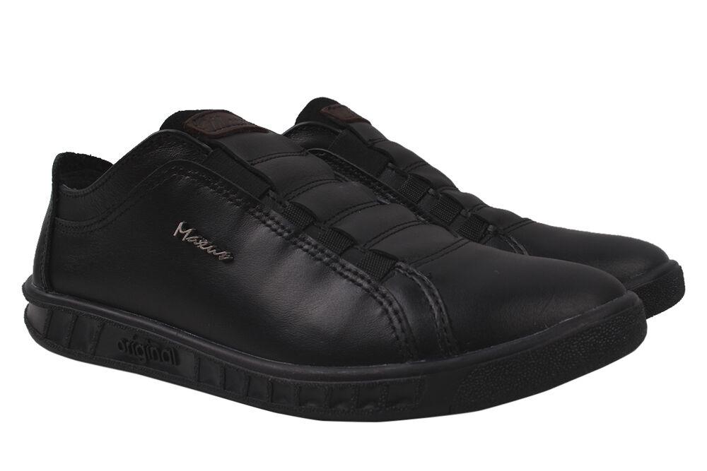 Туфлі чоловічі Maxus Shoes зі шкіри р. 39 Чорний (33-20DTC)
