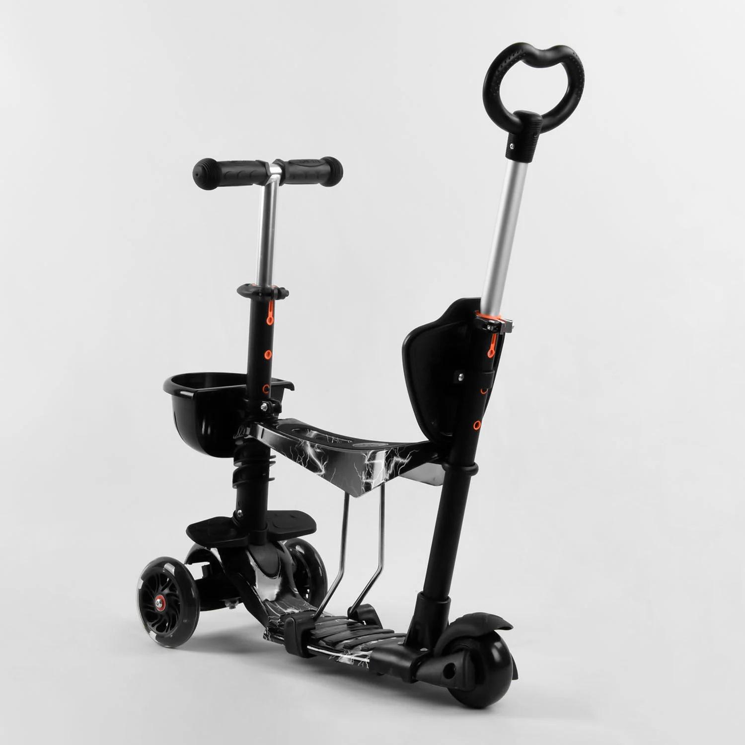 Самокат Best Scooter 41405 5в1 Абстракція 3 PU колеса з підсвічуванням Чорний (15105202) - фото 4