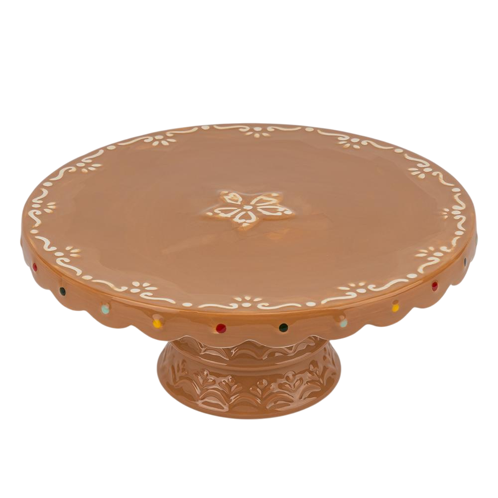 Новогодняя сервировочная подставка для торта Новогодний пряник 25,5 см Коричневый (147-81-6036-001)