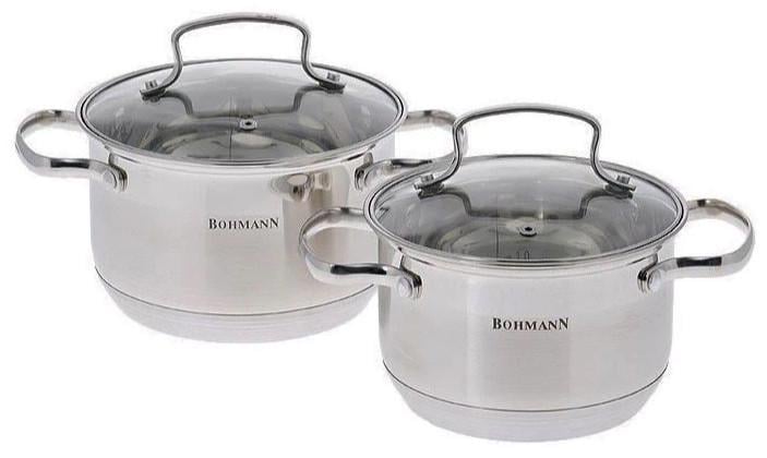 Набор кастрюль с крышками Bohmann BH-1902 из нержавеющей стали (1822577940)