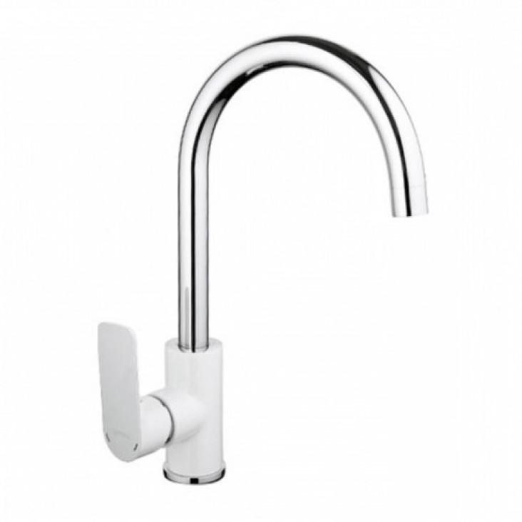 Смеситель для кухни Gappo G4048 с выс. изливом Белый/Хром (1034032)