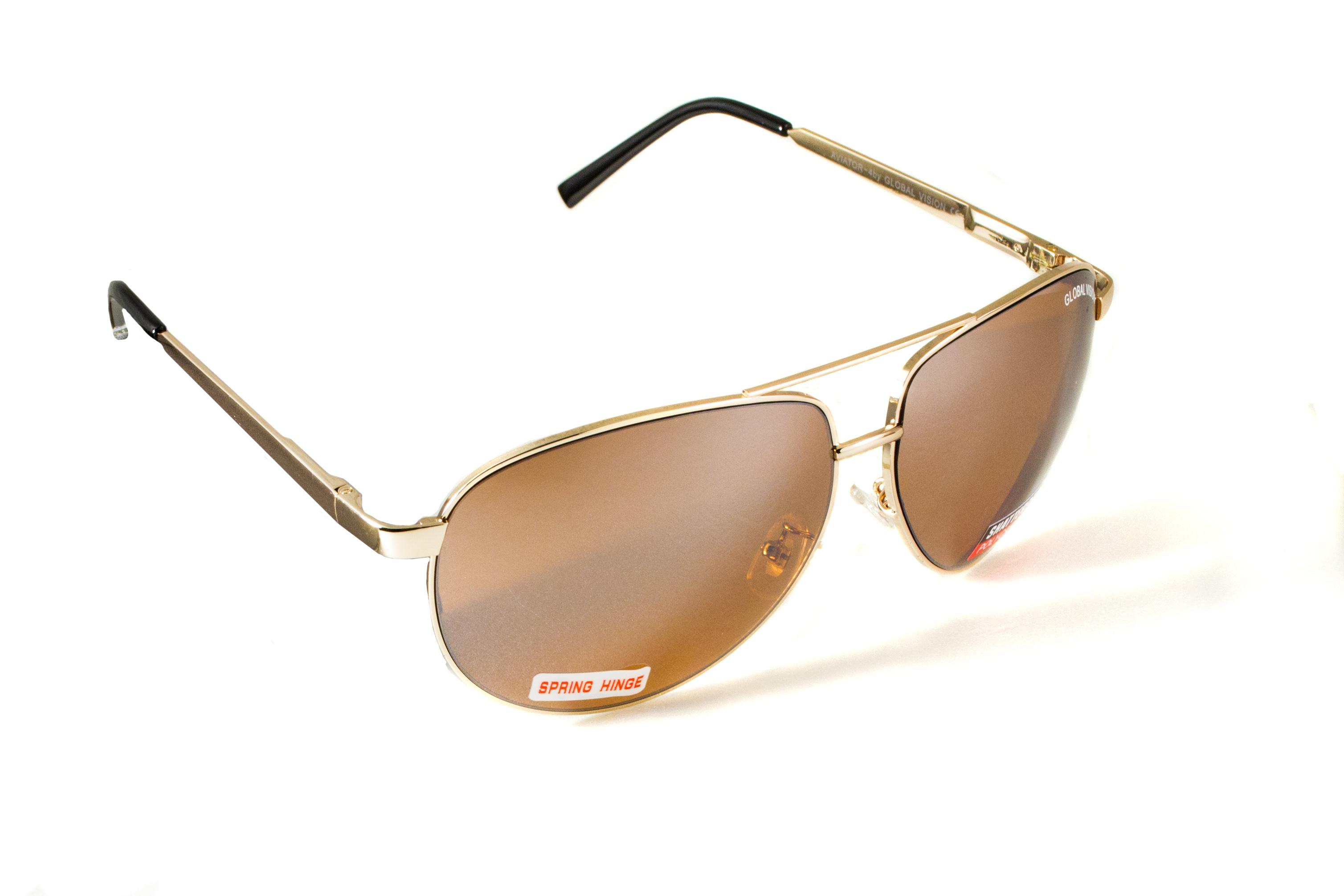 Очки защитные Global Vision Aviator-4 Коричневый