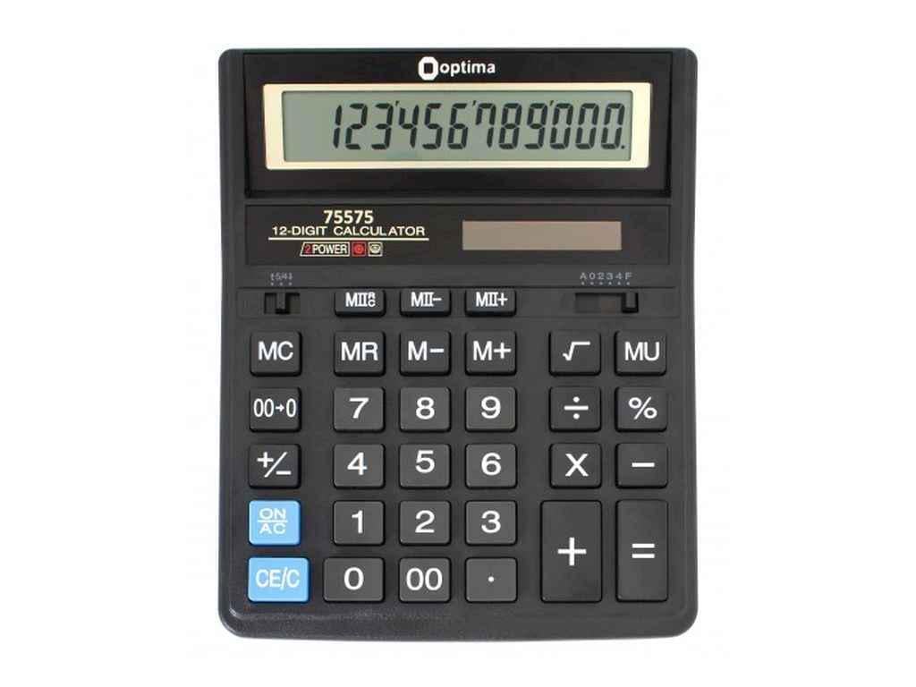 Калькулятор Optima O75575 настольный 12 разрядов (1052147) Калькулятор Optima O75575 настольный 12 разрядов (1052147)