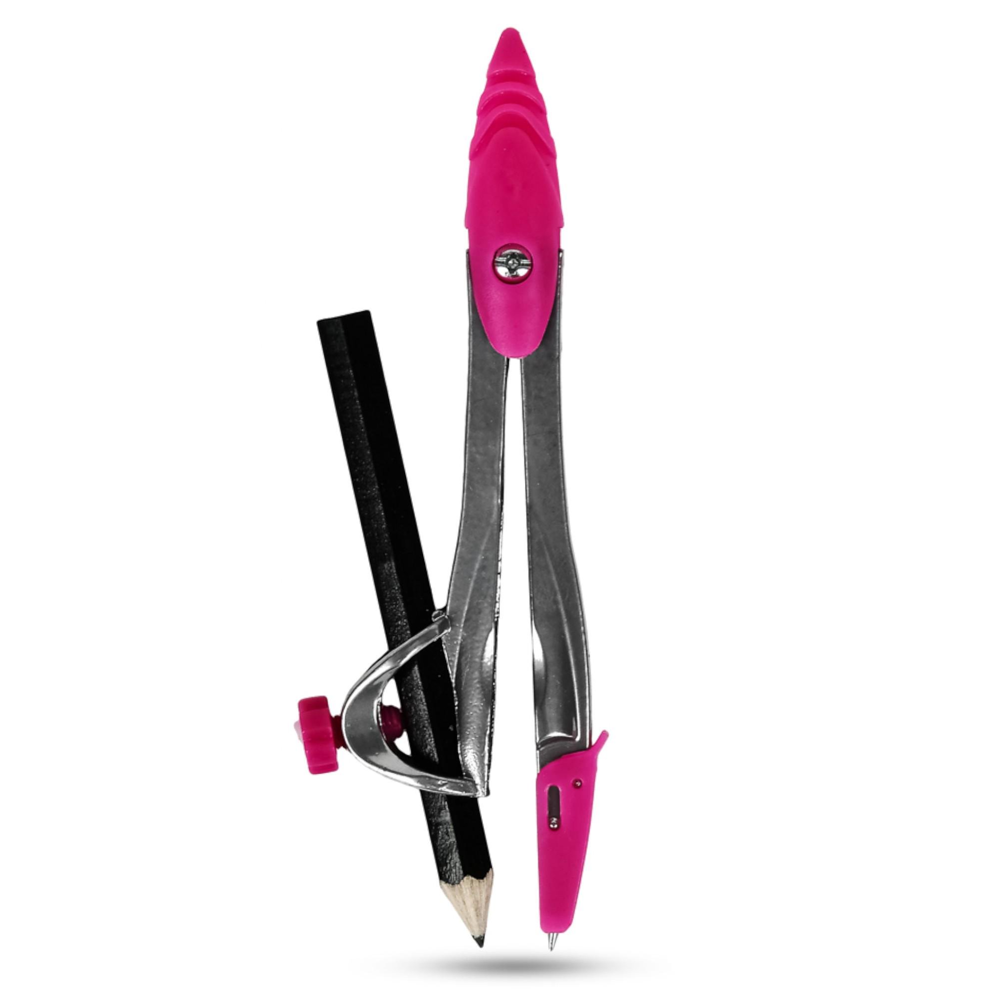 Циркуль с карандашом Aosdu WW01667ST в футляре Розовый (27917826)