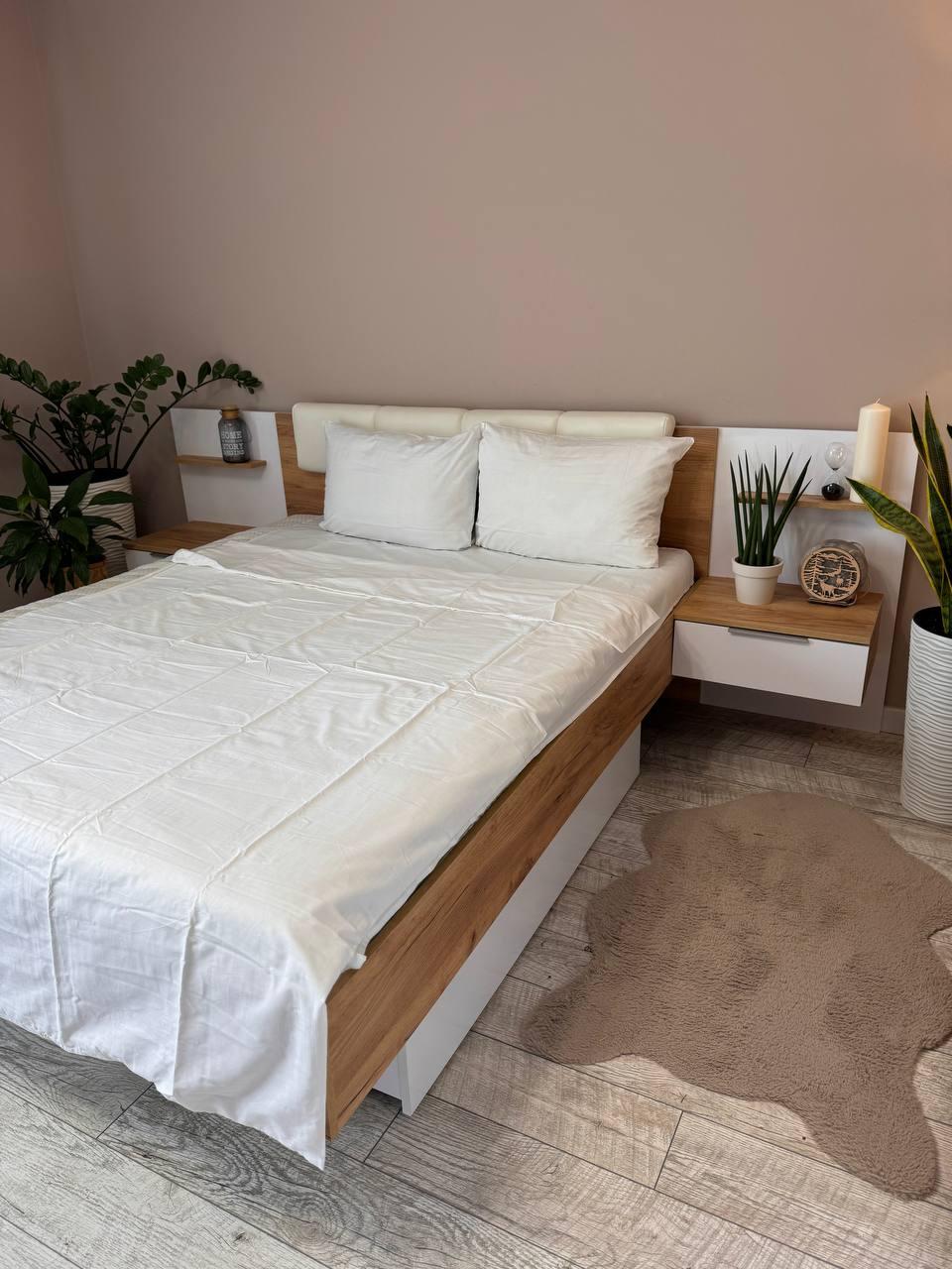 Постільна білизна сатин євро 200х220 см наволочки 70х70 см 2 шт. Білий (Д-Al-satin-001-03)