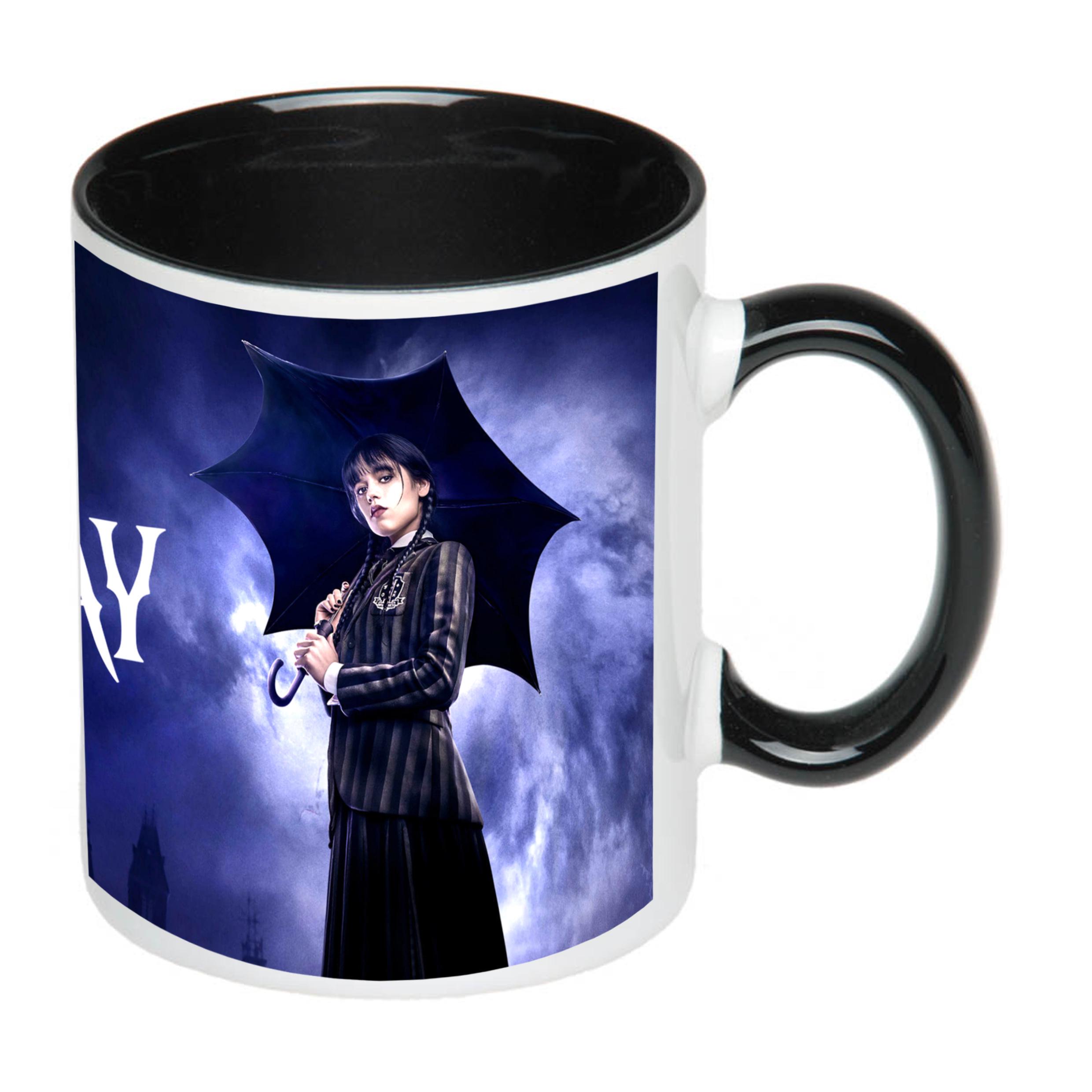 Чашка с принтом Wednesday 330 мл Черный (17836) - фото 2