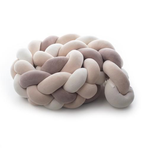 Защитный бампер для детской кроватки Twins Косичка 4-х прядна 200 см Бежевый