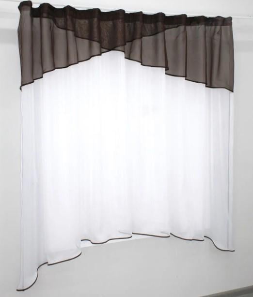 Занавеска кухонная с ламбрекеном 270х170 см Белый/Венге (00к 59-718) - фото 5