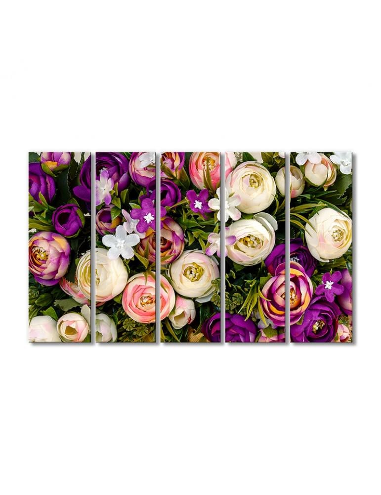 Картина модульная Пионовые фрезии 5 модулей 70x105 см