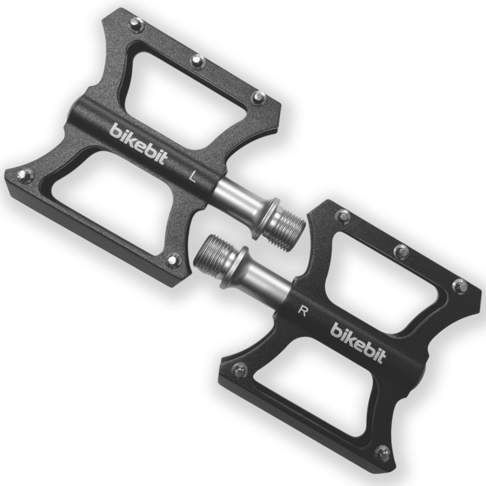 Педали велосипедные BIKEBIT JT10 алюминиевые на промышленном подшипнике ось 9/16" Черный (BB-JT10-4185)