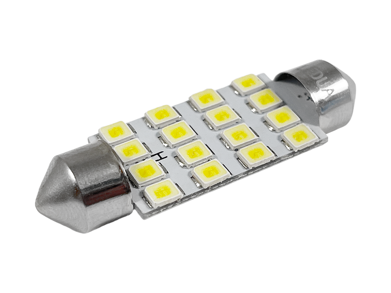Автолампа светодиодная SMD3528-16led C5W SV8,5 12 В 41 мм Белый (77)