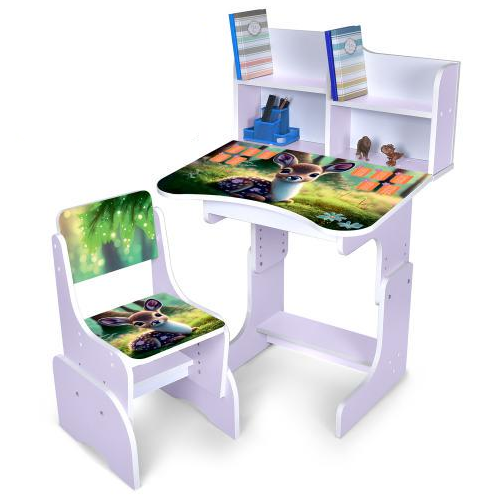 Парта со стульчиком N 2071-3-6 Оленя с таблицей умножения