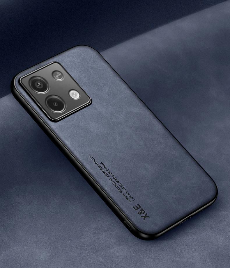 Кожаный чехол XnE Xiaomi Redmi Note 13 5G с металлической вставкой Blue (36156-28) Кожаный чехол XnE Xiaomi Redmi Note 13 5G с металлической вставкой Blue (36156-28)