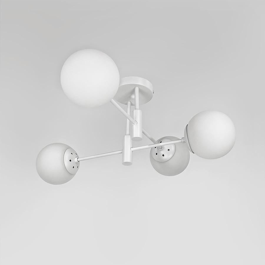 Люстра стельова на 4 білих плафони Білий (51797/4 WT+WT)