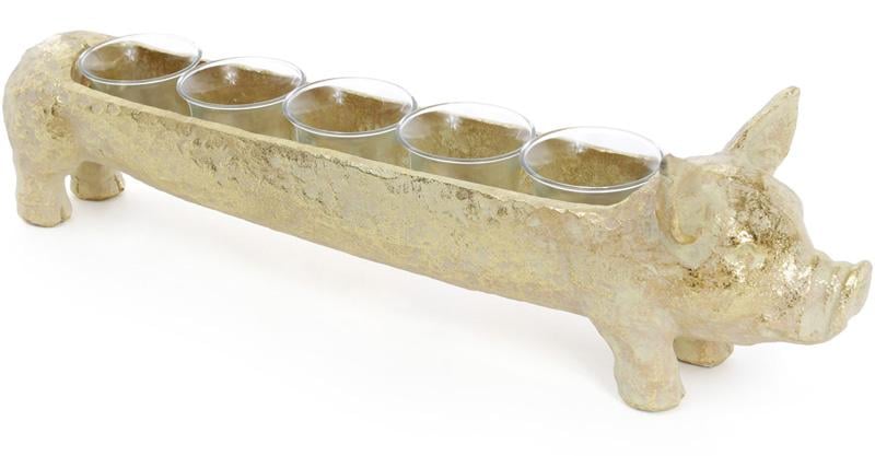 Декоративний підсвічник Поросятко на 5 свічок зі скляними колбами 47,8 см (BD-434-134)