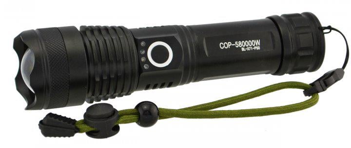 Ручний ліхтар акумуляторний X-Balog BL-X71-P50/6987 5 режимів роботи Zoom з/в USB Чорний - фото 1