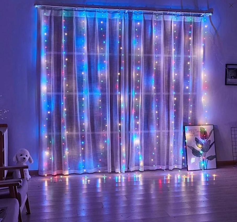 Гірлянда-штора світлодіодна Decorative Light Роса USB пульт 3х2 м Різнокольоровий - фото 2 Гірлянда-штора світлодіодна Decorative Light Роса USB пульт 3х2 м Різнокольоровий - фото 2