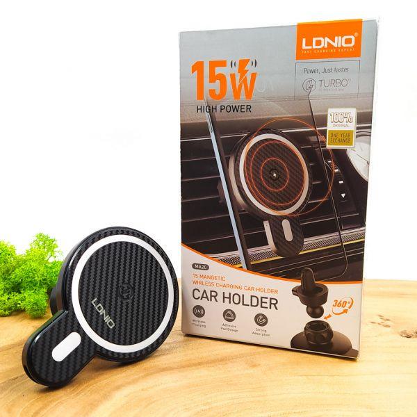 Держатель автомобильный в решетку Wireless MagSafe 15 W LDNIO MA20 (24014300)