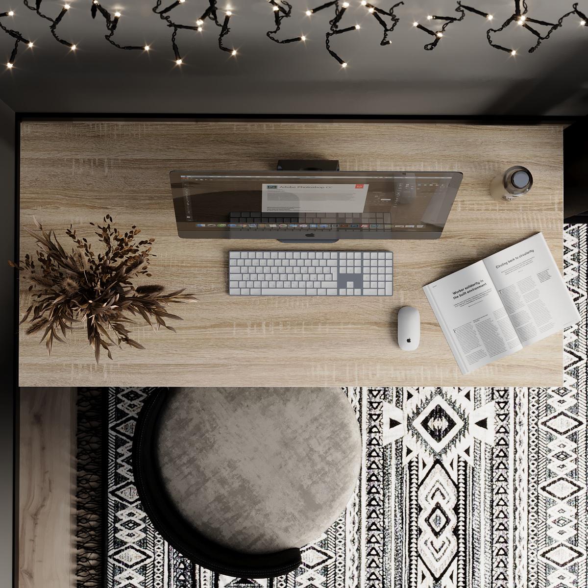 Стіл письмовий Art in Head Brevity Loft standart 1400х750х670 мм Дуб сонома/Білий метал (522028908) - фото 2 Стіл письмовий Art in Head Brevity Loft standart 1400х750х670 мм Дуб сонома/Білий метал (522028908) - фото 2